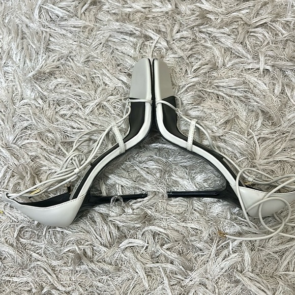 NWOB Reiss Kali Leather Strappy Wrap Stiletto Sandals in Off White Sz 38 US 7.5 - Picture 14 of 16